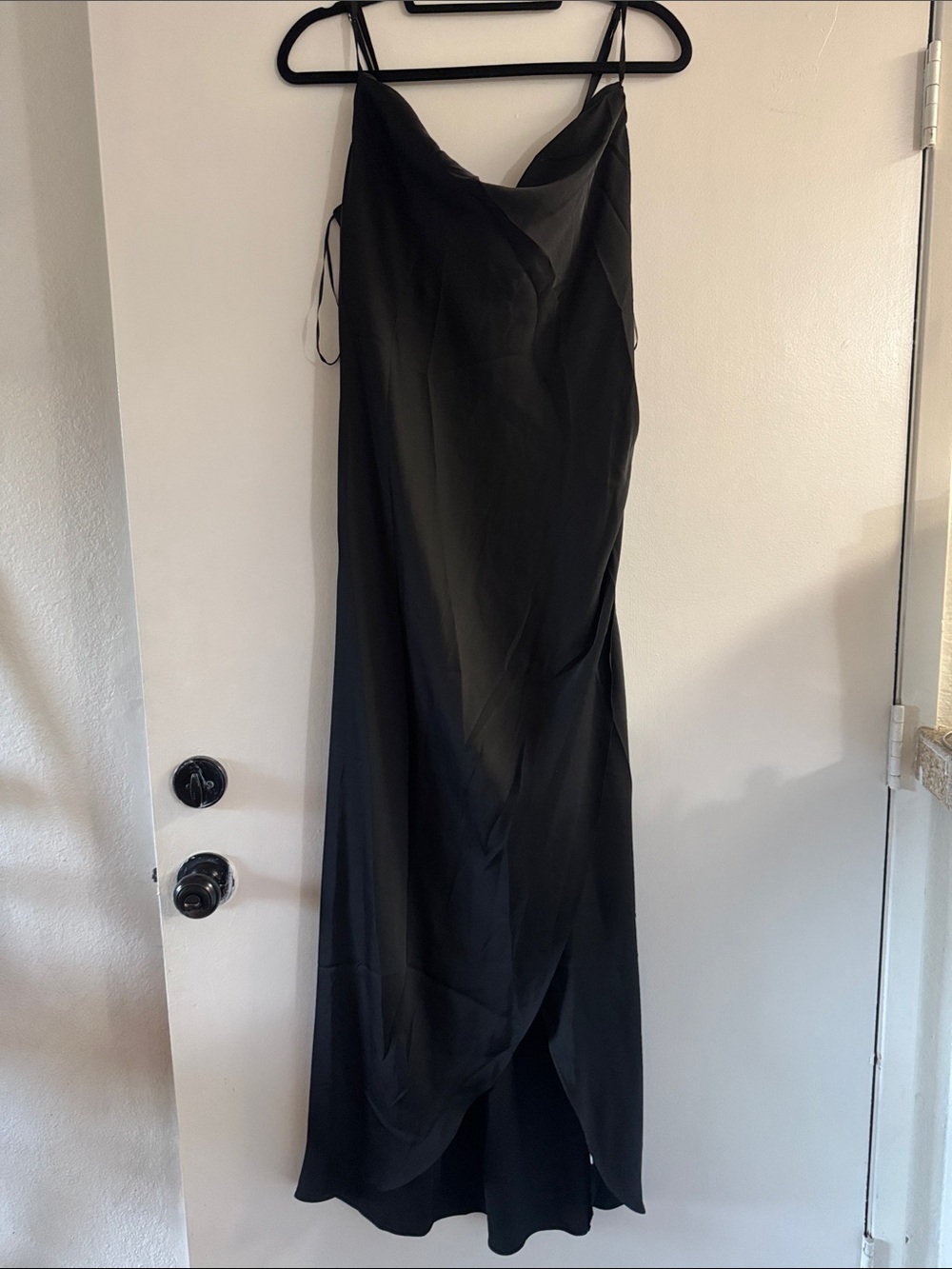Altar'd State Black Satin Slip Maxi Dress